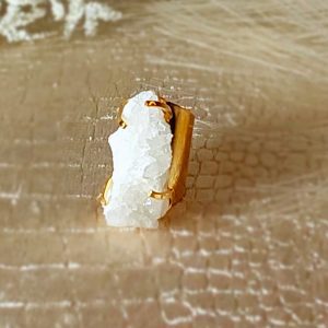 Bague coffre de cristal de quartz clair naturel (brésil) 