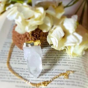 Pendentif de cristal de quartz clair naturel (brésil) 
