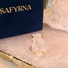 Bague arc de cristal de quartz clair naturel (brésil) 