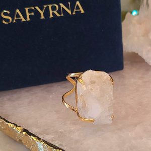 Bague arc de cristal de quartz clair naturel (brésil) 