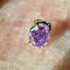 Bague Duo cristal Améthyste naturel & Stalactite)