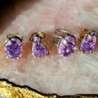 Bague Duo cristal Améthyste naturel & Stalactite)