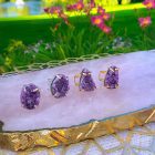 Bague Arc de cristal Améthyste Stalactite