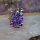 Bague Arc de cristal Améthyste Stalactite