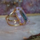 Bague Arc de fleur de cristal Améthyste naturel & Stalactite