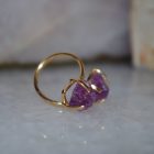 Bague Duo cristal Améthyste naturel & Stalactite)