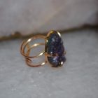 Bague Arc de cristal Améthyste Stalactite