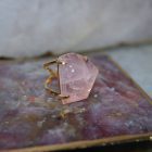 Bague Arc Cristal de quartz Rose naturel (Brésil) 