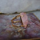 Bague Arc Cristal de quartz Rose naturel (Brésil) 