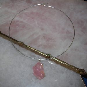 Pendentif Cristal de quartz Rose naturel (Brésil) 