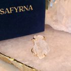 Bague arc de cristal de quartz clair naturel (brésil)