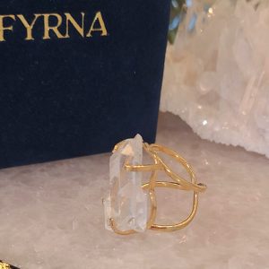 Bague arc de cristal de quartz clair naturel (brésil)