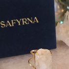 Bague arc de cristal de quartz clair naturel (brésil)