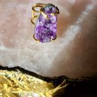 Bague Anneau Double Améthyste Stalactite)