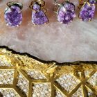 Bague Anneau Double Améthyste Stalactite)