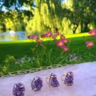 Bague Anneau Double Améthyste Stalactite)