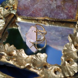 Bague Arc Cristal de quartz Rose naturel (Brésil)