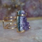 Bague Anneau Double Améthyste Stalactite)