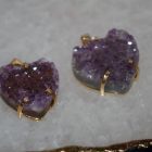 Pendentif de cristal Améthyste Stalactite en cœur