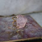 Bague Arc Cristal de quartz Rose naturel (Brésil)