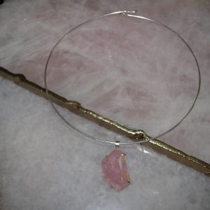 Pendentif Cristal de quartz Rose naturel (Brésil)