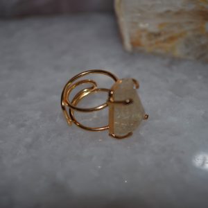 Bague Arc Anneau Double de Sitrine facette