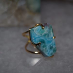 Bague Arc Cristal luxueux de Larimar